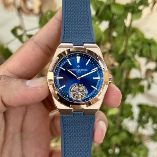 Vacheron Constantin Overseas Tourbillion Blue Rose Gold Semi ETA