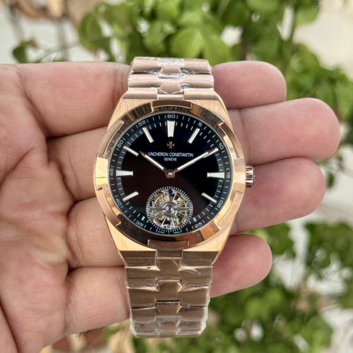 Vacheron Constantin Overseas Tourbillion Rose Gold Black Semi ETA