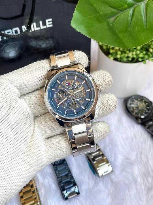 Tomm Y Hilfiger Automatic Silver Blue Dial AT149