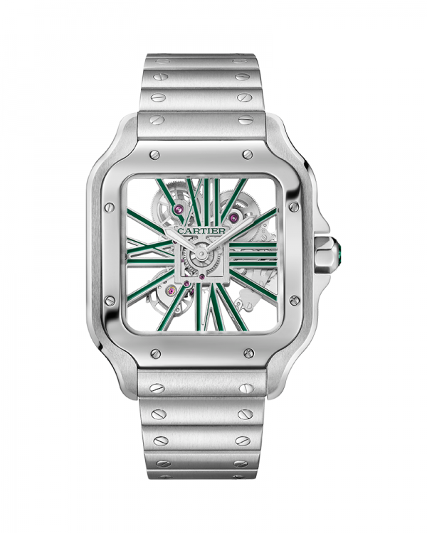 Alternative view of Cartie r Santos Skeleton Battery Silver Green