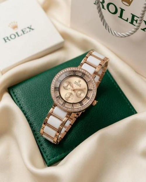 Rolex Celline White Pink Dial