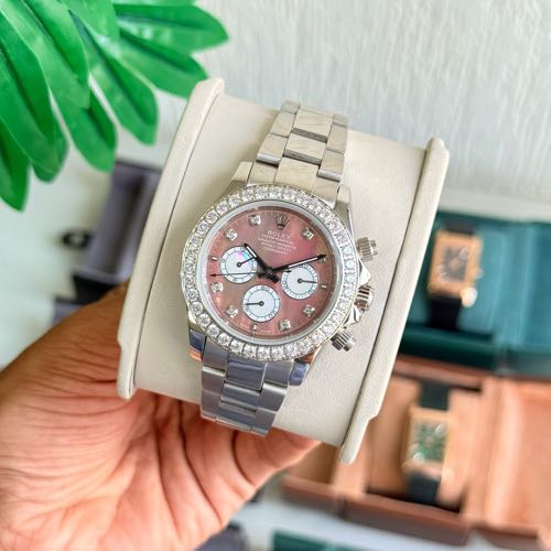Rolex Daytona Stainless Steel Mother Of Pearls Dial Diamonds Bezel