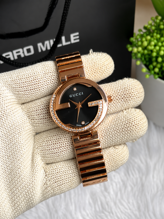 Gucc I Women Copper Black Dial AT449