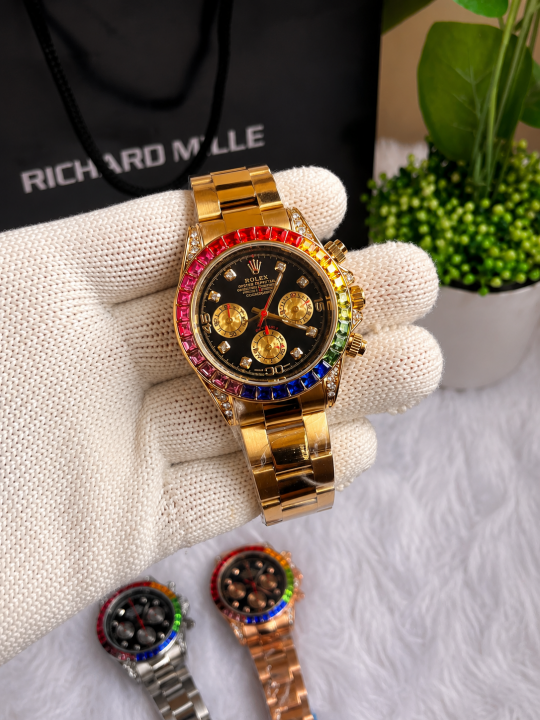 ROLE X RAINBOW GOLD BLACK DIAL AT235