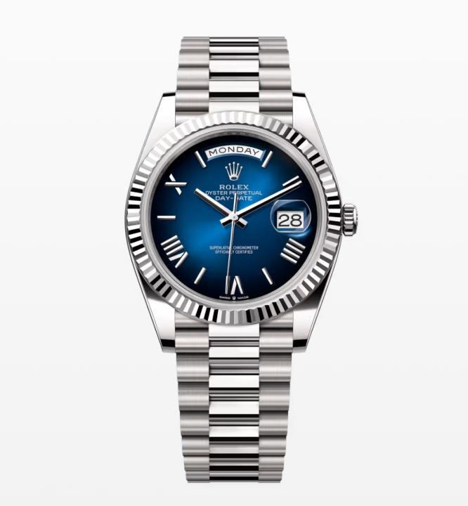 RolexOyster Perpetual Day Date Automatic Silver Blue Dial