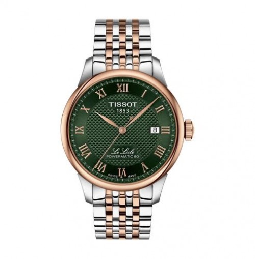 Tissot Le Locle Silver Rose Gold Green Authentic Store Quality