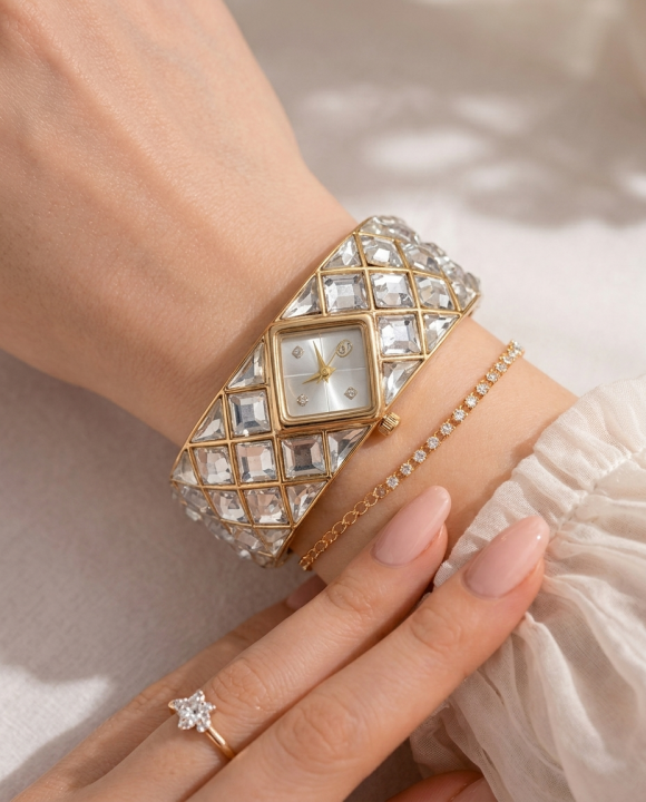 Swarovsk i Curiosa Bangle Gold To White