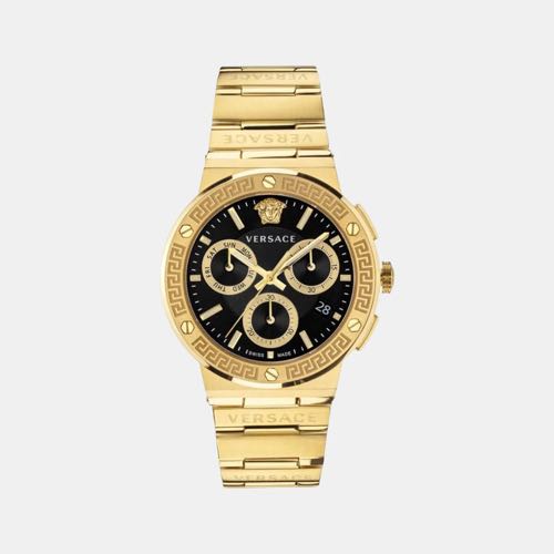 Versace Greca Chronograph Gold Black Authentic Store Quality
