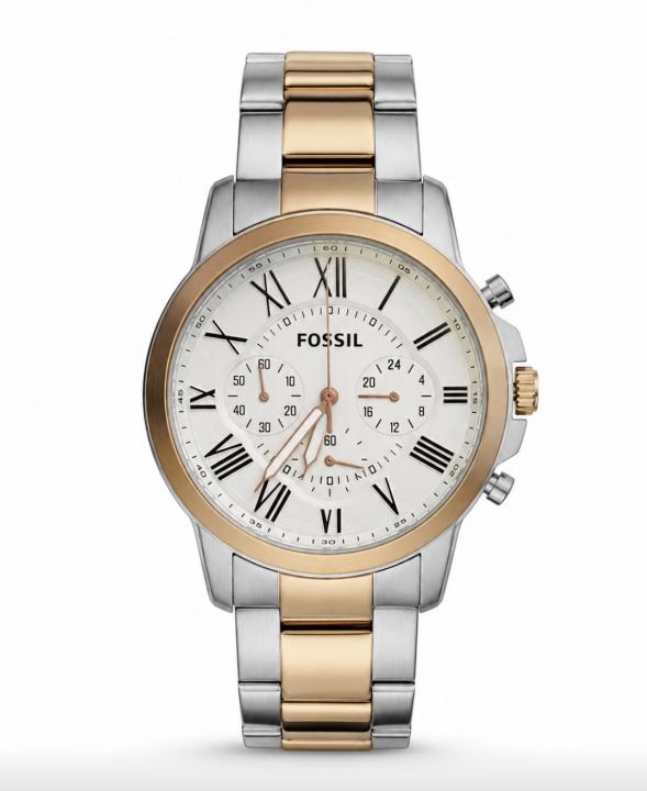 FossilGrant Chronograph Twotone White