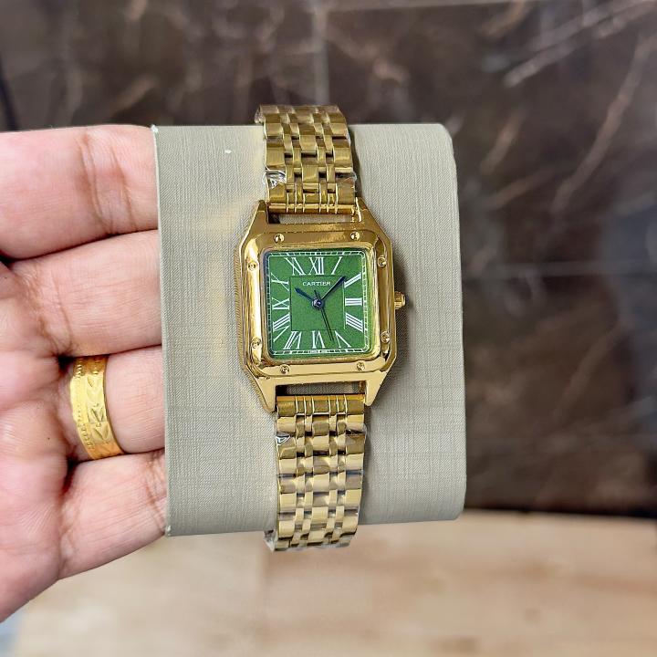 cartie r santos ladie 36 mm gold green 645