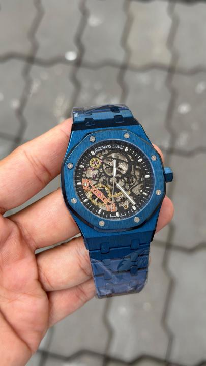 AUDEMARR S PIGUET ROYAL OAK SKELETON AUTOMATIC BLUE