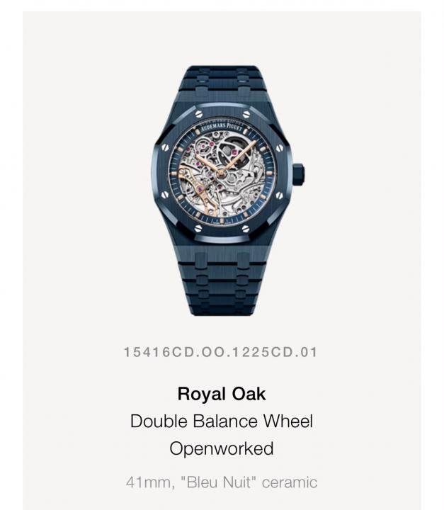 Alternative view of AUDEMARR S PIGUET ROYAL OAK SKELETON AUTOMATIC BLUE