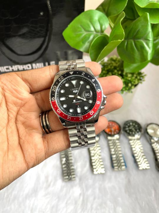 Alternative view of Seiko Sports GMT Open Back Red Black AT438