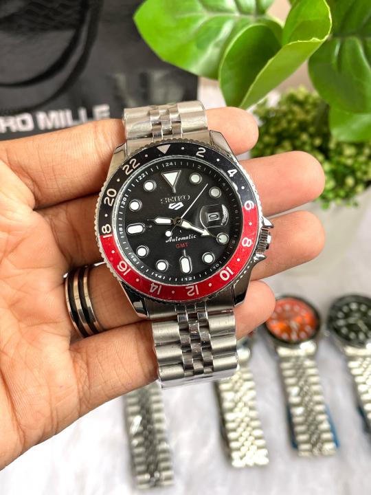 Seiko Sports GMT Open Back Red Black AT438
