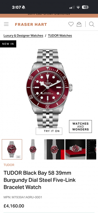 Tudoo  Black Bay Fifty-Eight Automatic Movement Premium Stainless Steel WC 1762