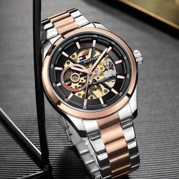 TOMMY HILFIGE AUTOMATIC SKELETON BLACK 839