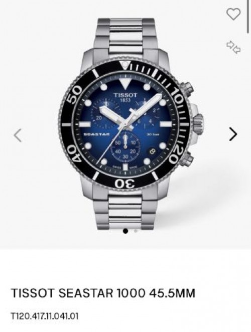 Tissot Seastar Chronograph 1000 Blue Authentic Store Quality