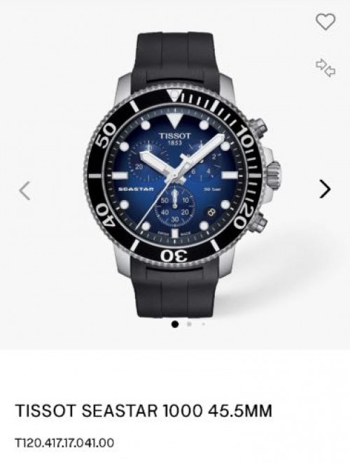 Tissot Seastar Chronograph 1000 Blue Authentic Store Quality