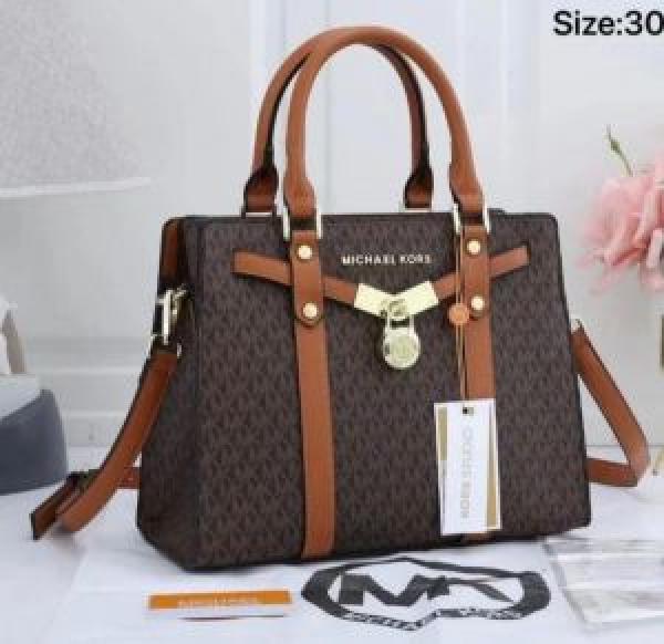 Michael kor Nouveau Hamilton Large Satchel Bag With Dust Bag 20029 Coffee Brown 5333