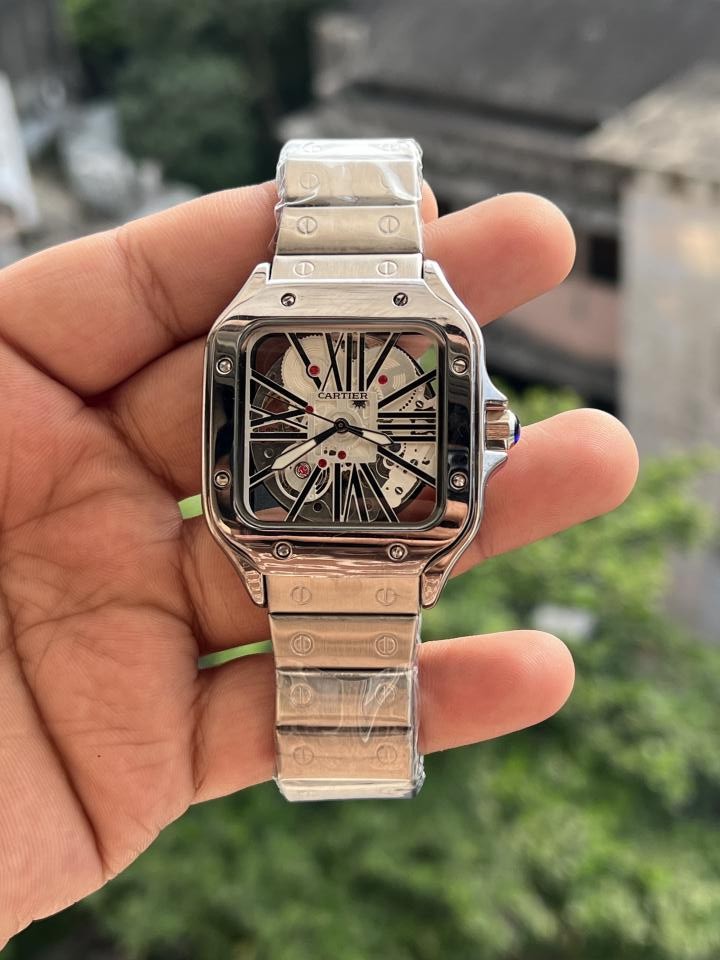 CARTIE SILVER BLACK PREMIUM AUTOMATIC WATCH
