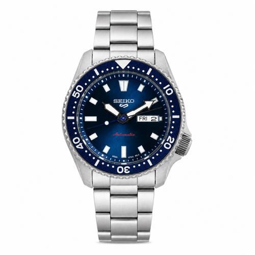 Seiko Sports 5 Silver Blue