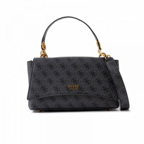 Gueess Noelle Crossbody Flap Bag With Box And Dust Bag Including Carry Bag (Black Black)