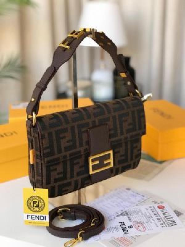 Fend_Baguette_Jacquard_FF_fabric_Bag_Brown_With_box_6515