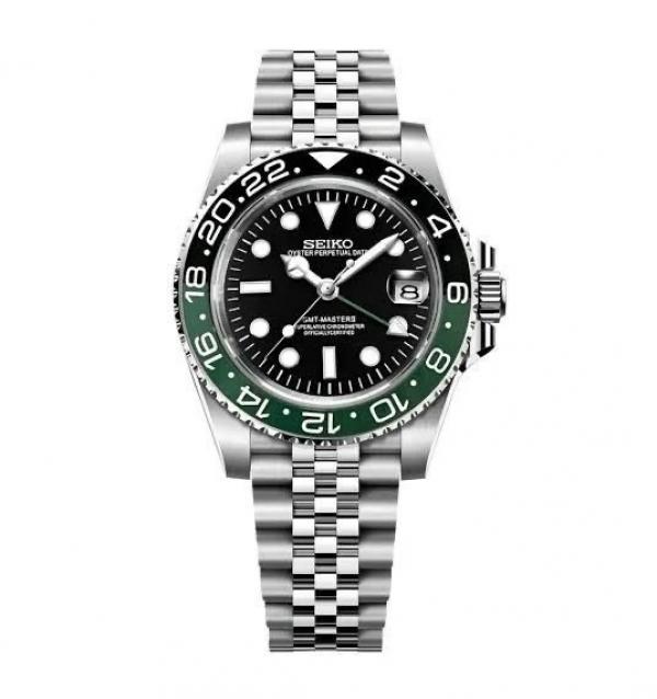 SEIKO GMT MASTER 2 SWISS MOVEMENT LIKE AUTO BUTTERFLY LOCK 1018