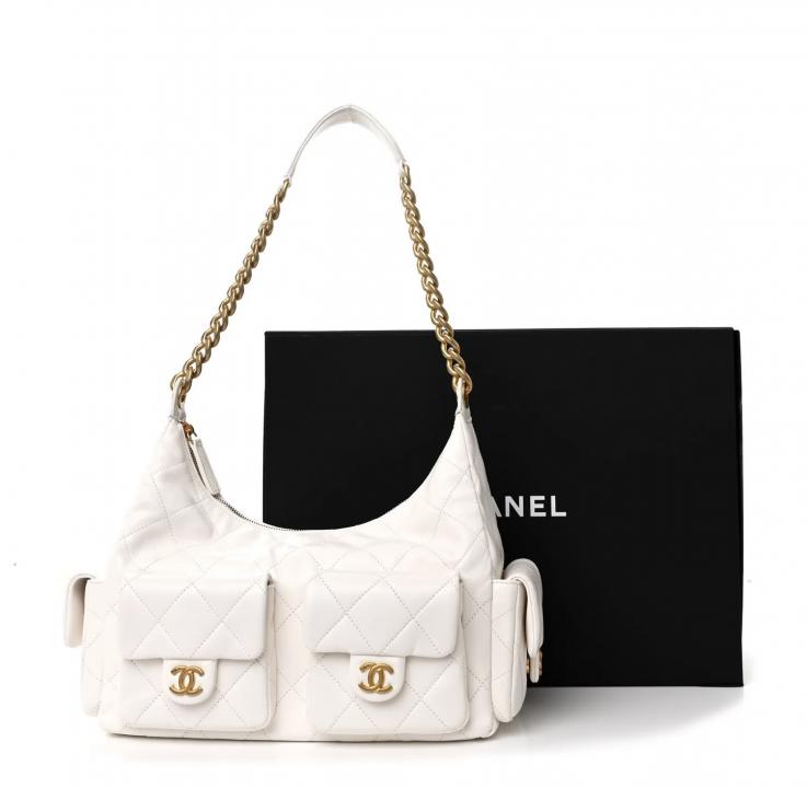 CHANEEL SHINY MAXI HOBO HAND BAG PREMIUM WITH BOX