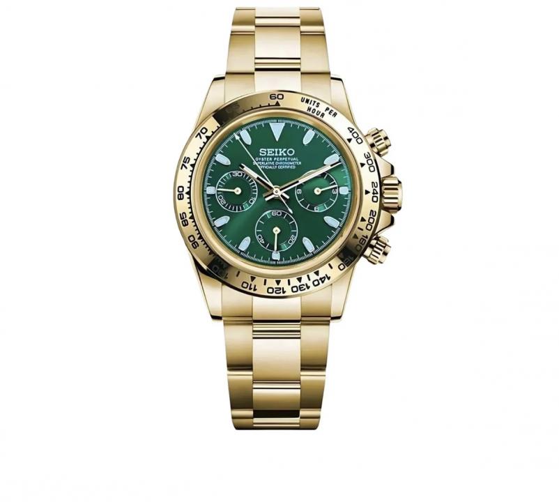 SEIK O MOD DAYTONA GOLD GREEN 1032