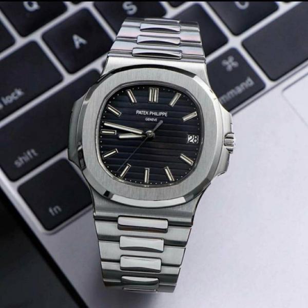 Alternative view of Patek Philipe Nautilus Silver Black Stainless Steel