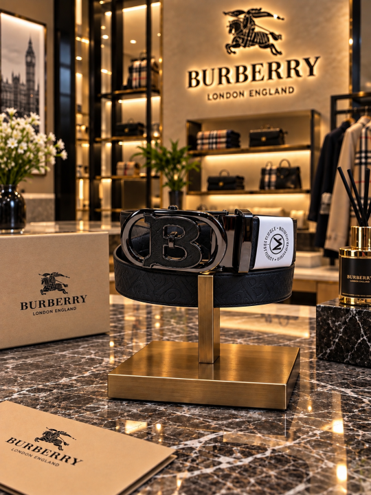 Burberrry Mens Black Belt (217)