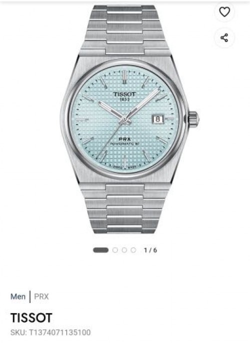 Tissot Prx Powermatic 80 40mm Ice Blue Authentic Store Quality