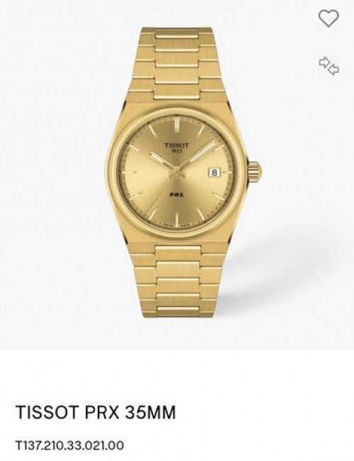 Tissot PRX 35mm Gold Quartz Authentic Store Quality