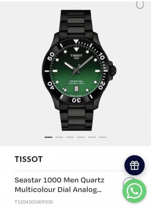 Tissot Seastar 1000 Quartz Gradient Green Authentic Store Quality