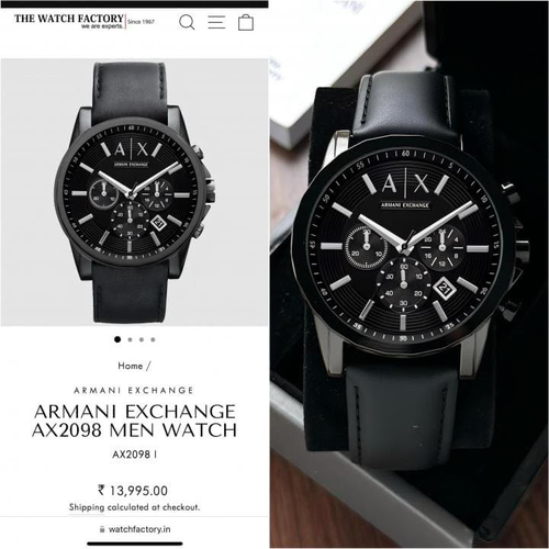 Armani Exchange Gunmetal Leather J1046
