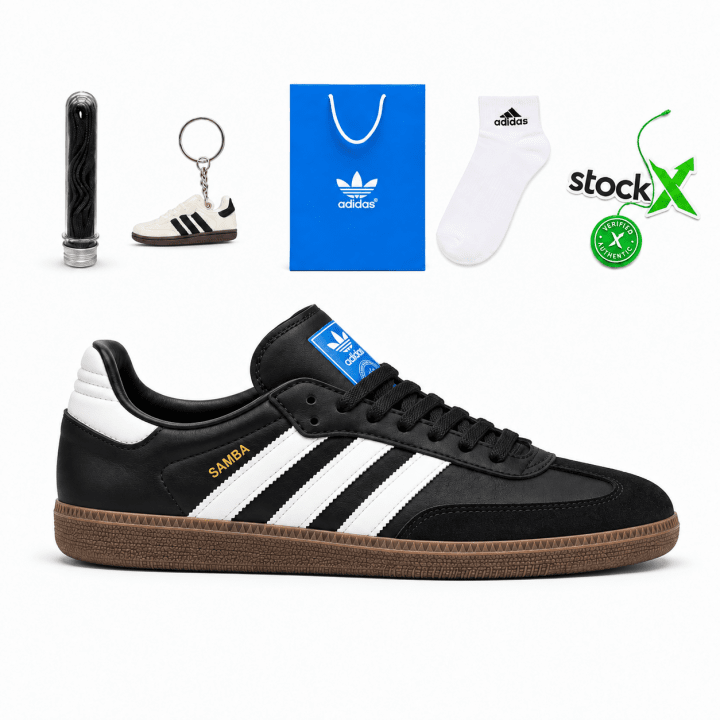 Adidaas Samba Black Gum Womens With All Accessories