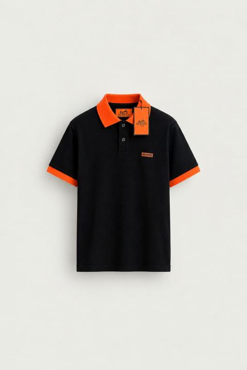 HERMEZ IMPORTED STORE ARTICLE POLO T-SHIRT BLACK