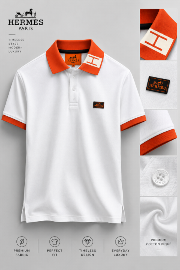 HERMEZ IMPORTED STORE ARTICLE POLO T-SHIRT WHITE