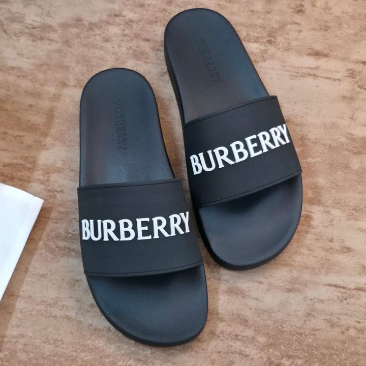 Burbery Logo Slides BlackWhite Premium