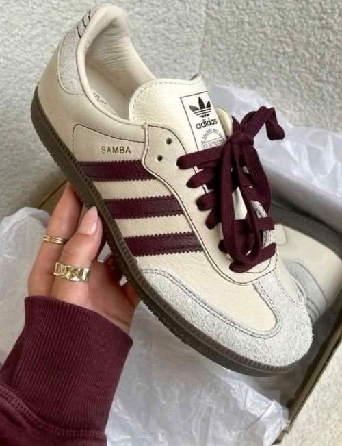 Addidas Samba OG Wonder White Maroon women