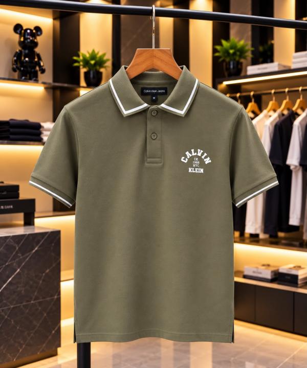 Calvin Klei Imported Matty Cotton Lycra Fabric Very Premium Polo Neck Tshirt CS455