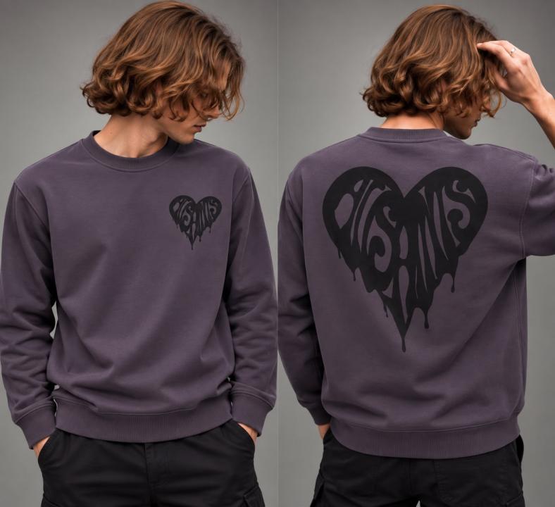 All Saints Chest Logo Back Print Sweatshirt Purple