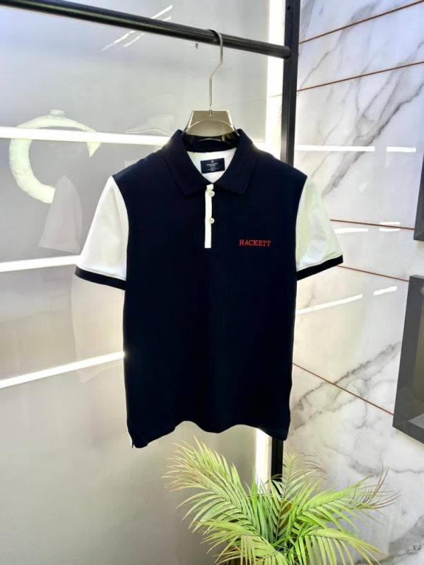 Sale Hacket  London Navy Back Print Collar Neck Premium Polo T-shirt F3505-NY