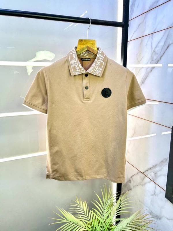 Sale Balman Paris Beige Imported Premium Polo Collar Neck T-shirt F3126-BE2