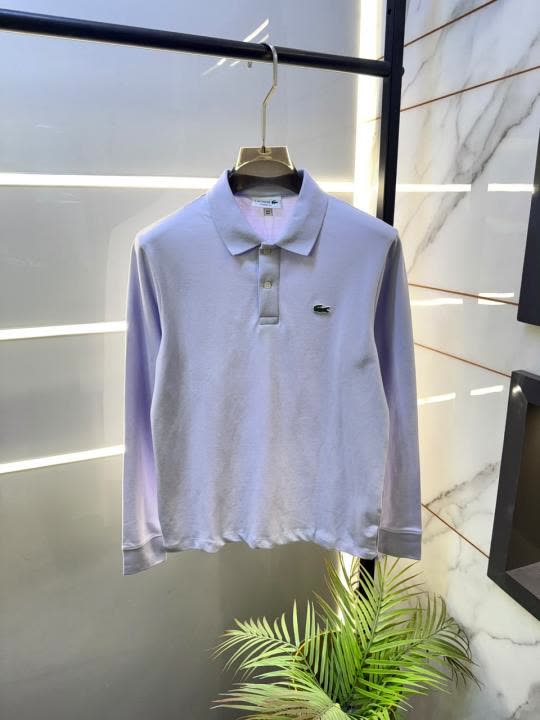 Lacost Lavender Polo Neck Full Sleeves Premium Collar T-shirt F5206-LA