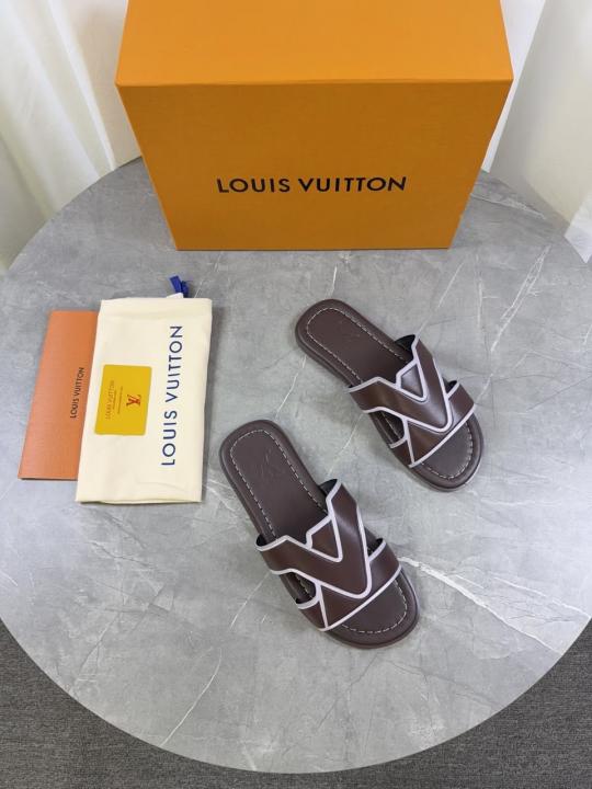 Lv Loius Vutton Oasis Mule Mens Premium Sandal Brown