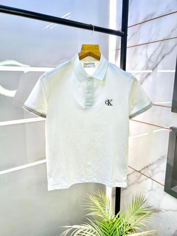 Calvi Klein White Imported Collar Neck Premium Polo T-shirt F2652-WH