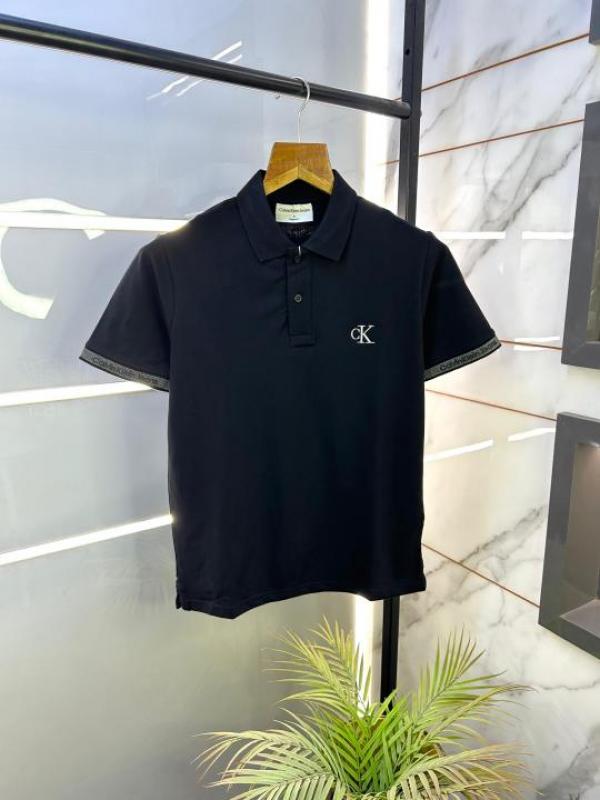 Calvi Klein Black Imported Collar Neck Premium Polo T-shirt F2652-BL