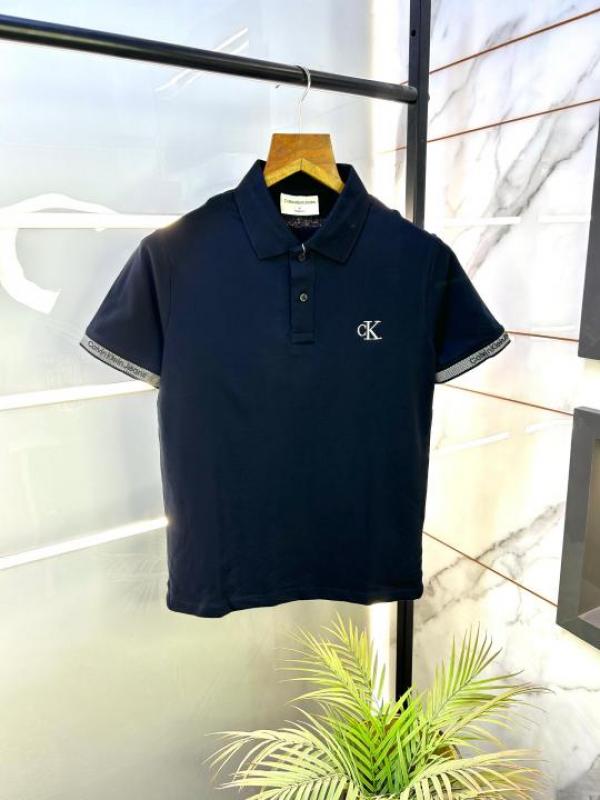 Calvi Klein Navy Imported Collar Neck Premium Polo T-shirt F2652-NY